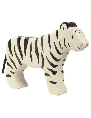 Figurine en Bois Holztiger Le Tigre blanc debout