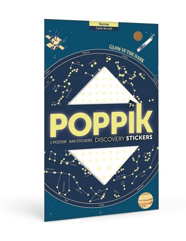 Poppik Poster en Stickers la carte du Ciel Phosphorescente - Poppik