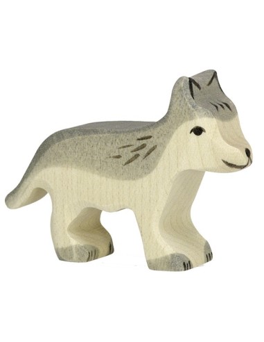 Figurine en Bois Holztiger Le Petit Loup Louveteau - Holztiger