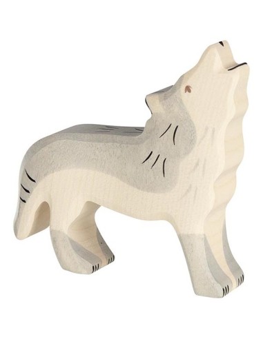 Figurine en Bois Holztiger Loup Hurlant - Holztiger