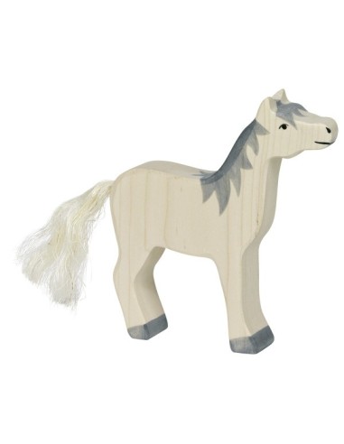 Figurine en Bois Holztiger Cheval Tête Haute - Holztiger