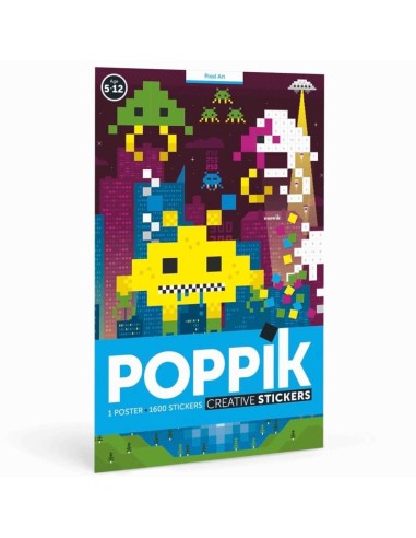 Poppik Stickers Mon Poster Pixel Art en 1600 Gommettes - Poppik