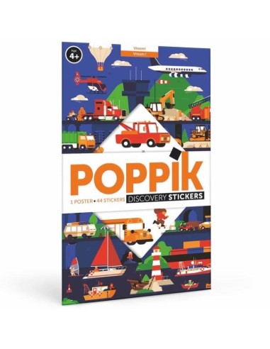 Poppik Poster Sticker sur les Véhicules en 44 gommettes - Poppik