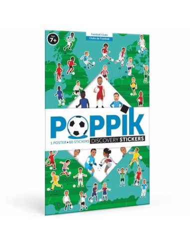 Poppik Poster en stickers des Clubs de Football en 62 gommettes - Poppik