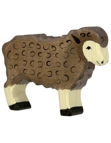 Holztiger mouton debout noir en Bois - Holztiger