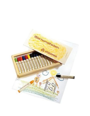 Stockmar 16 crayons de cire couleurs en coffret de bois - Stockmar