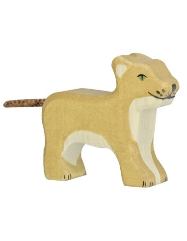 Holztiger Lion petit Lionceau debout en Bois - Holztiger