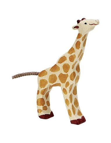 Holztiger Figurine en Bois la petite Girafe mangeant - Holztiger