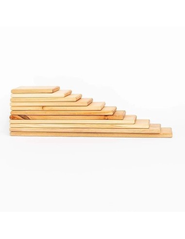 Lot de 11 Planches de Constructions Bois Naturel - Oyuncak House