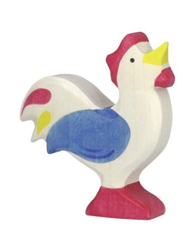 Figurine en Bois Holztiger le Coq Bleu - Holztiger