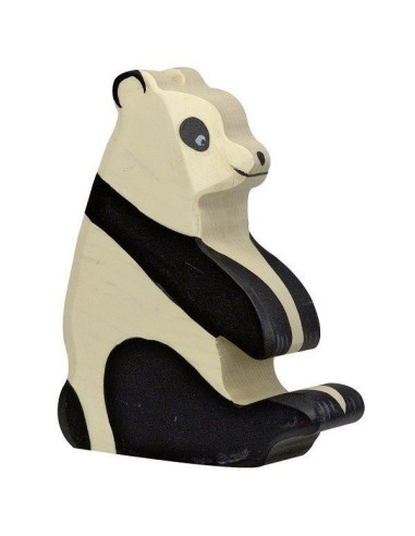 Figurine en Bois Holztiger Panda assis - Holztiger