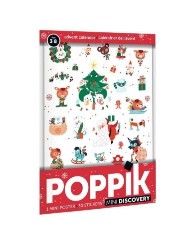 Poppik Affichette de Noel 30 Stickers - Poppik