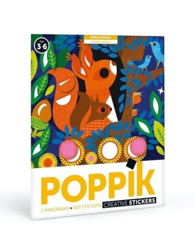 Poppik les bébés animaux 520 Stickers Gommettes - Poppik