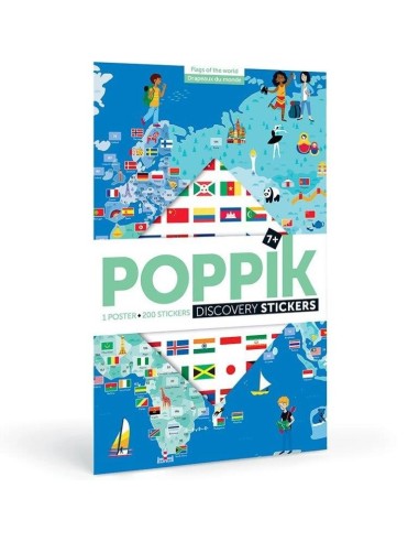 Poppik Les Drapeaux du Monde 1 poster 200 stickers - Poppik