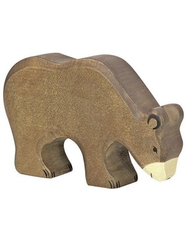 Holztiger figurine en bois l'Ours Brun mangeant - Holztiger