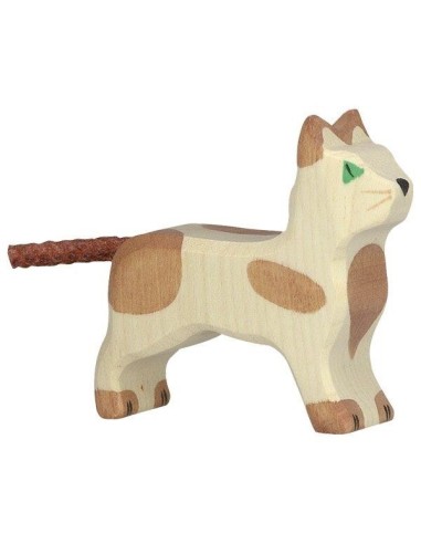 Figurine en Bois Holztiger le Petit chat debout - Holztiger