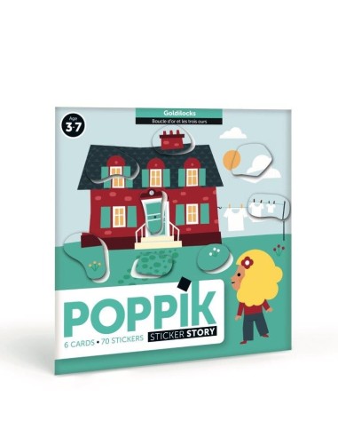 Poppik 6 cartes Boucle d'Or 70 Stickers Gommettes - Poppik