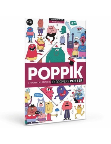 Poppik Poster géant sur les émotions de 45 stickers - Poppik