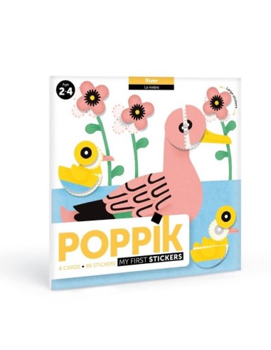 Poppik 6 cartes des animaux de l'eau 96 Stickers Gommettes - Poppik