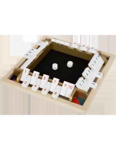 Shut the box pour 4, un jeu de dés en bois Ferme la boite - Goki