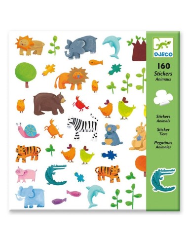 Djeco Stickers en 160 Gommettes sur le thème des animaux - Djeco