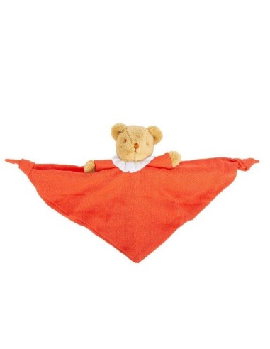 Doudou Trousselier ours Hochet plat Corail - Trousselier