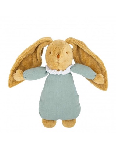 Doudou Trousselier Lapin Celadon musical Coton Biologique - Trousselier