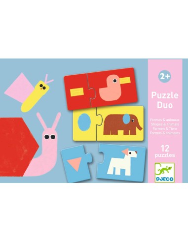 Djeco Puzzle Duo Animaux & Formes - Djeco