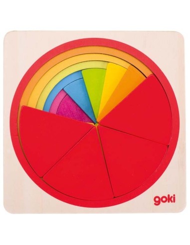 Goki Puzzle Cercle en Bois Format Pocket - Goki