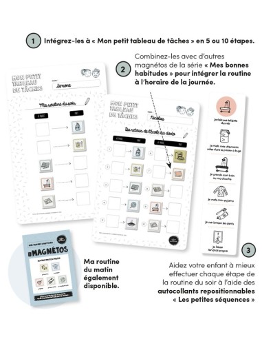 5 Pictogrammes Ma routine du soir - Les belles combines