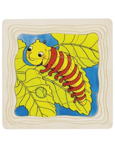 Goki Puzzle en bois le Cycle de la chenille - Goki