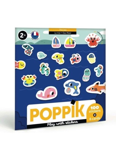 Poppik 6 cartes avec 100 Stickers Gommettes - Poppik