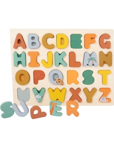 Puzzle en Bois les lettres colorées de l'alphabet - Legler