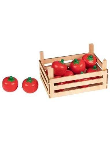 Accessoire marchande - Les légumes, la tomate en bois