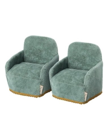 Lot de 2 Mini fauteuil pour Maison de Poupée Maileg