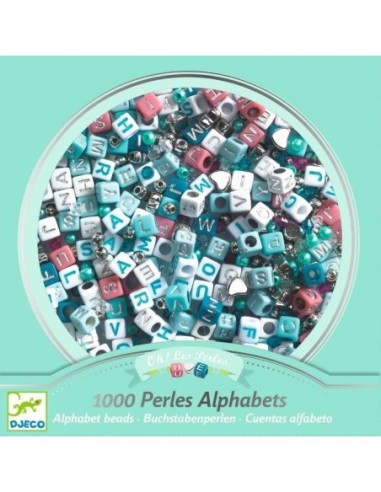 Djeco 1000 perles Alphabets Argent