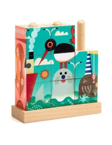 Cube en bois Puzz -up Sea la mer