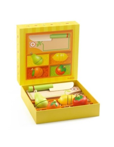 Accessoire marchande- Les Fruits avec scratch en bois