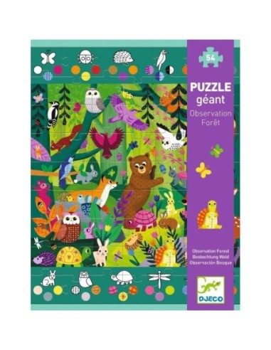 Djeco Puzzle Géant d'observation la Forêt 54 piéces