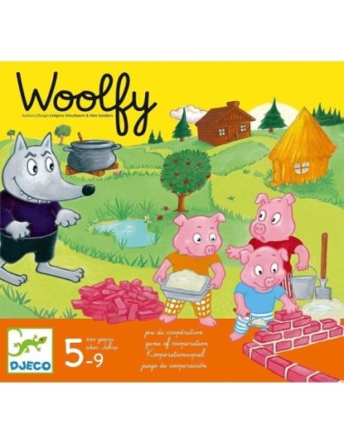 Djeco Jeu de société Woolfy 3 petits cochons