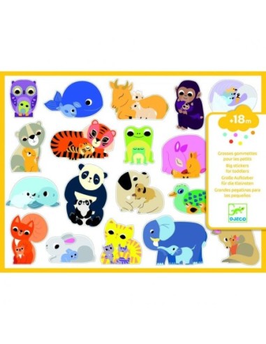 Djeco Mes Premiers Stickers 120 Gommettes  mamans bébés animaux