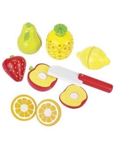 Accessoire marchande- Les Fruits avec scratch en bois