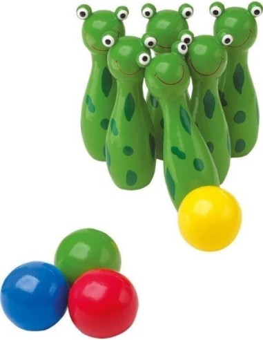 Grenouilles jeu de quilles en bois