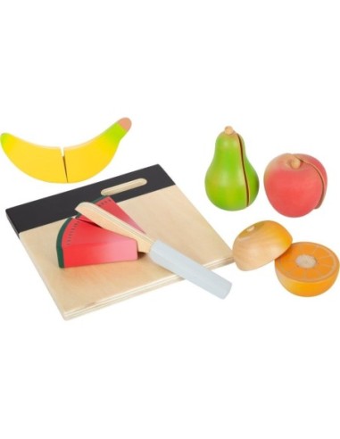 Accessoire marchande- Les fruits avec scratch en bois