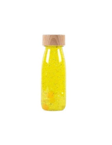 Bouteille sensorielle Petit boum Float  fluo jaune phosphorescente